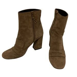 New Stuart Weitzman Moxanne Penny Slot Boot Brown Suede Size 6